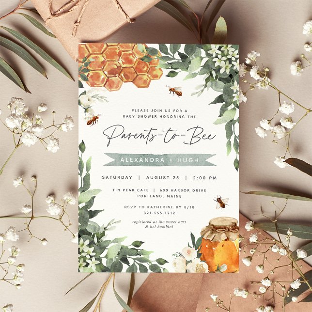 Orange Blossom Honey Bee Baby Shower Invitation (Creator Uploaded)