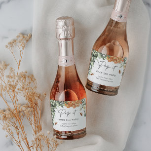 Orange Blossom Honey Bee Baby Shower Sparkling Wine Label