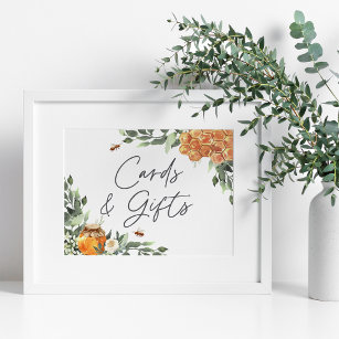 Orange Blossom Honey Bee Cards & Gifts Poster