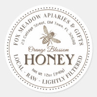 Orange Blossom Honey Flying Bee Dotted Border