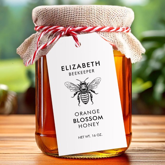 Orange blossom honey label with honey bee (Creator Uploaded)