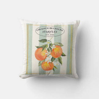 Orange Blossom - Mediterranean Citrus Label Cushion