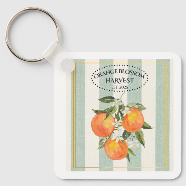  Orange Blossom - Mediterranean Citrus Label Key Ring (Front)