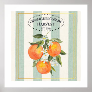 Orange Blossom - Mediterranean Citrus Label Poster