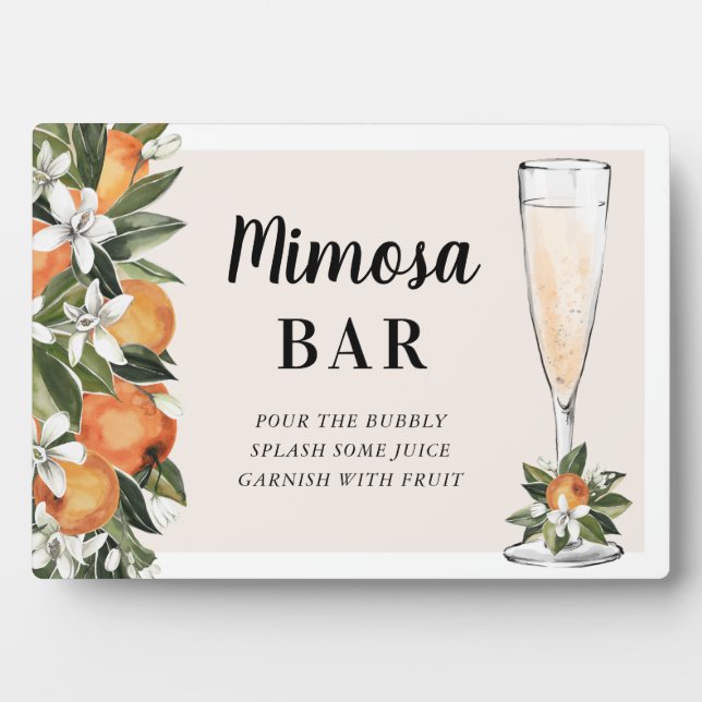 Orange Blossom Mimosa Bar Plaque (Front)