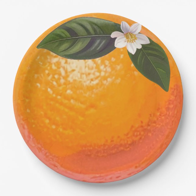 Orange Blossom Party Plate (Front)