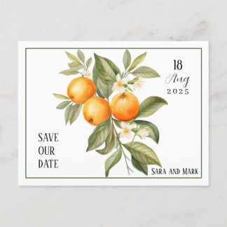 Orange Blossom Save the Date Postcard