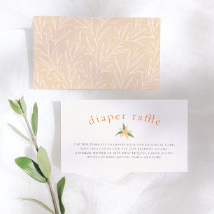Orange Blossom Spring Baby Shower Diaper Raffle Enclosure Card