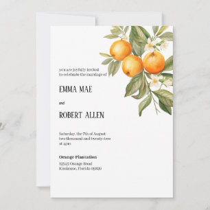 Orange Blossom Wedding Invitation