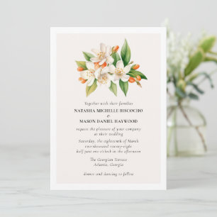 Orange Blossom Wedding Invitation