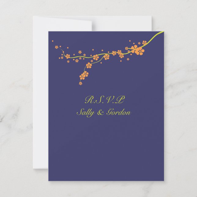 Orange Blossom Wedding RSVP Card (Front)