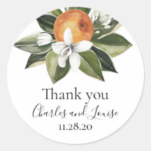 Orange Blossom Wedding Thank You Favour Classic Ro