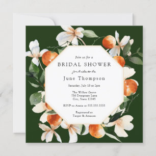 Orange Blossoms and Clementines Bridal Shower Invi Invitation
