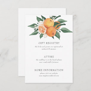 Orange Blossoms Citrus Botanical Wedding  Enclosure Card