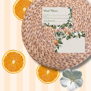 Orange & Blossoms Elegant Floral Enclosure Card