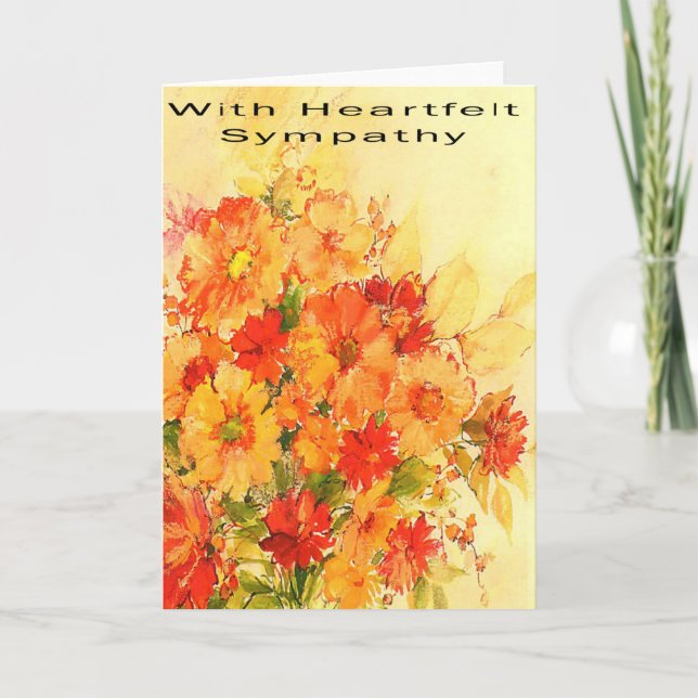 Orange Blossoms Heartfelt Sympathy Card (Front)