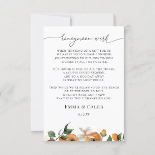 Orange Blossoms Honeymoon Wish Invitation