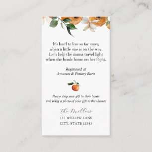 Orange Blossoms Long Distance Enclosure Card
