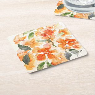 Orange Blossoms - Paper Coasters