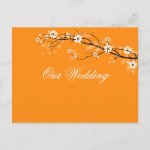 Orange blossoms save the date postcards