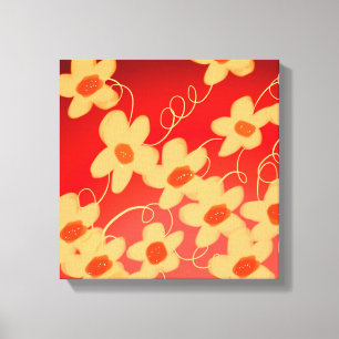 Orange Blossoms With Red Canvas Print