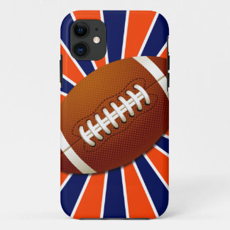 Orange Blue and White Football Retro iPhone 11 Case