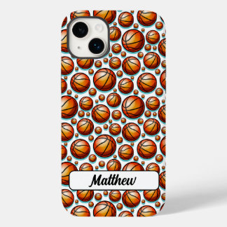 Orange Blue Basketball Named Seamless Pattern Case-Mate iPhone 14 Plus Case