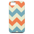 Orange blue chevron zigzag stripes zig zag pattern