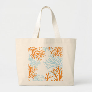 Orange & Blue Coral Tote Bag