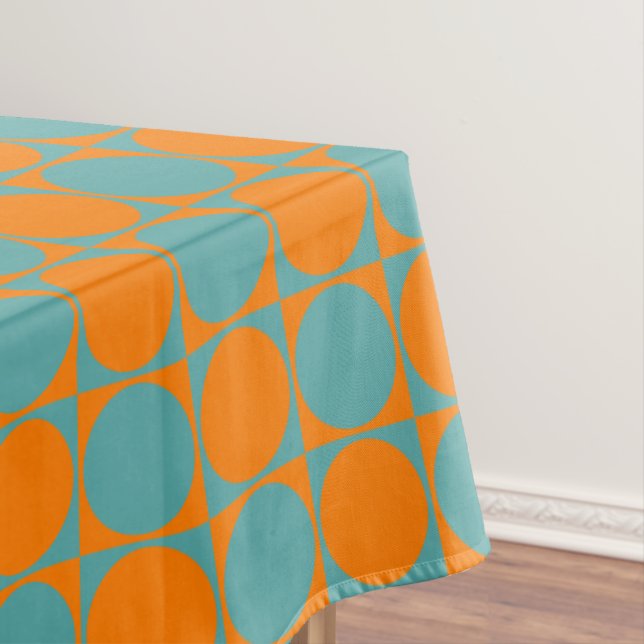 Orange&Blue Decorative Pattern Tablecloth (In Situ)