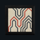 Orange & Blue Graphic Lines Gift Box<br><div class="desc">Graphic orange and blue lines traverse this piece by Chariklia Zarris. The orange line cuts through most of the work,  while the blues lines have a discernable pattern to them. Get yours now!</div>