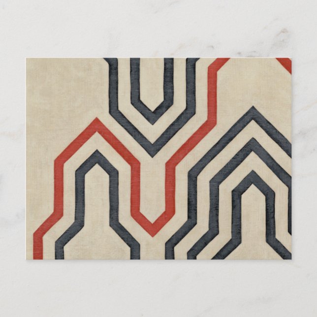 Orange & Blue Graphic Lines Postcard (Front)