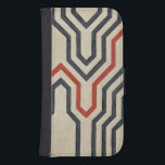 Orange & Blue Graphic Lines Samsung S4 Wallet Case<br><div class="desc">Graphic orange and blue lines traverse this piece by Chariklia Zarris. The orange line cuts through most of the work,  while the blues lines have a discernable pattern to them. Get yours now!</div>