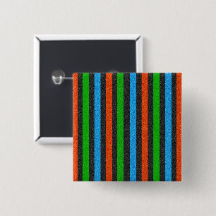 Orange, Blue, Green, Black Glitter Striped STaylor 15 Cm Square Badge