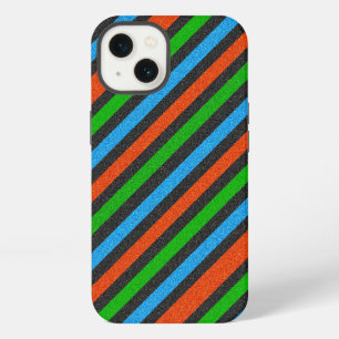 Orange, Blue, Green, Black Glitter Striped STaylor iPhone 13 Case