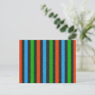 Orange, Blue, Green, Black Glitter Striped STaylor Postcard