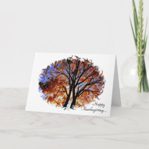 Orange & Blue- Happy Thanksgiving ... Holiday Card