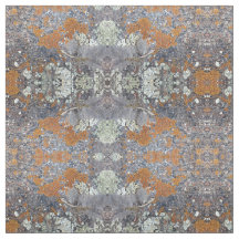 Orange Blue Moss Stone Fabric Pattern