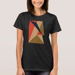 Orange Blue Olive Veige Abstract Geometric   T-Shirt