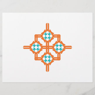 Orange blue ornament flyer