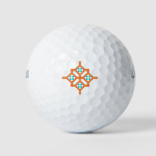Orange blue ornament golf balls