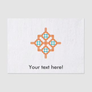 Orange blue ornament tissue paper