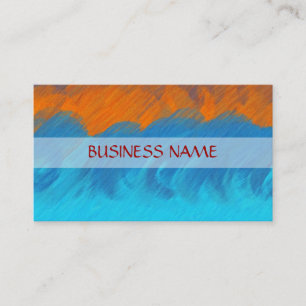 Orange Blue Painting Abstract Art 8 Business Card