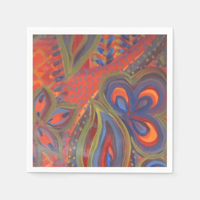 orange blue pattern napkin (Front)