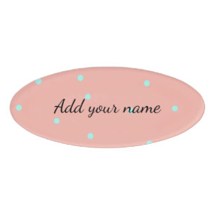 Orange blue polka dots abstract add name text t th tag