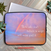 Orange Blue Rainbow Sunset Photo Believe in Magic