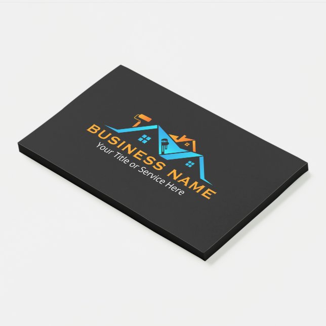 Orange & Blue Roofing Remodeling Handyman Post-it Notes (Angled)