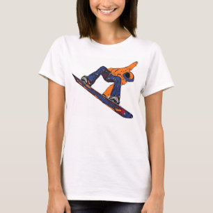 Orange blue rush ladies snowboarder tank