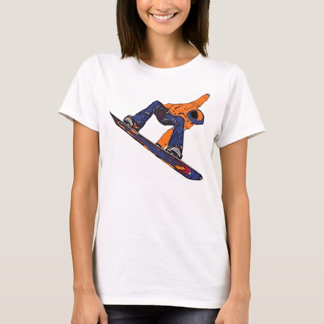 Orange blue rush ladies snowboarder tank (Front)