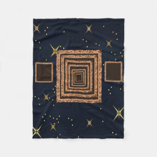 orange blue star custom fleece blanket